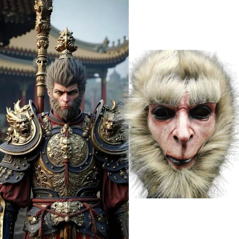 Myth Wukong Black Cosplay Latex Mask Halloween Party Stage Performance Gift