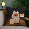 Cartoon D-Dinotaengs Cute Cushion Cover Soft Short Plush Double-Sided Printing Home Decor Machine Washable Pillow Case Gift