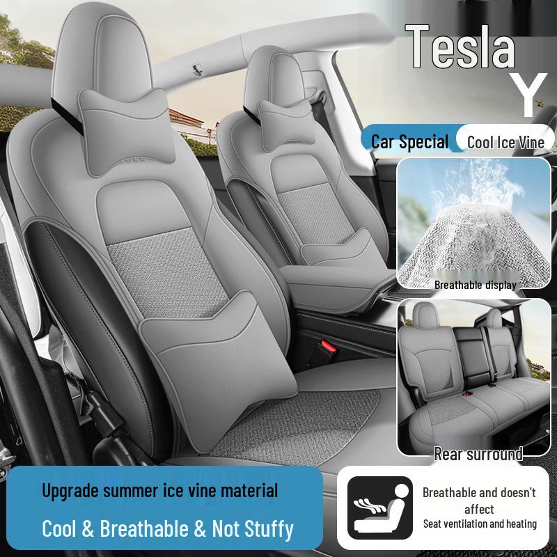 Tesla Model Y Dedicated Semi-Wrap Seat Cushion, All-Season Universal Cover, Car Interior Accessory