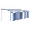 Exclusive House - Manual Retractable Awning with Blind 4x3 M Blue and White