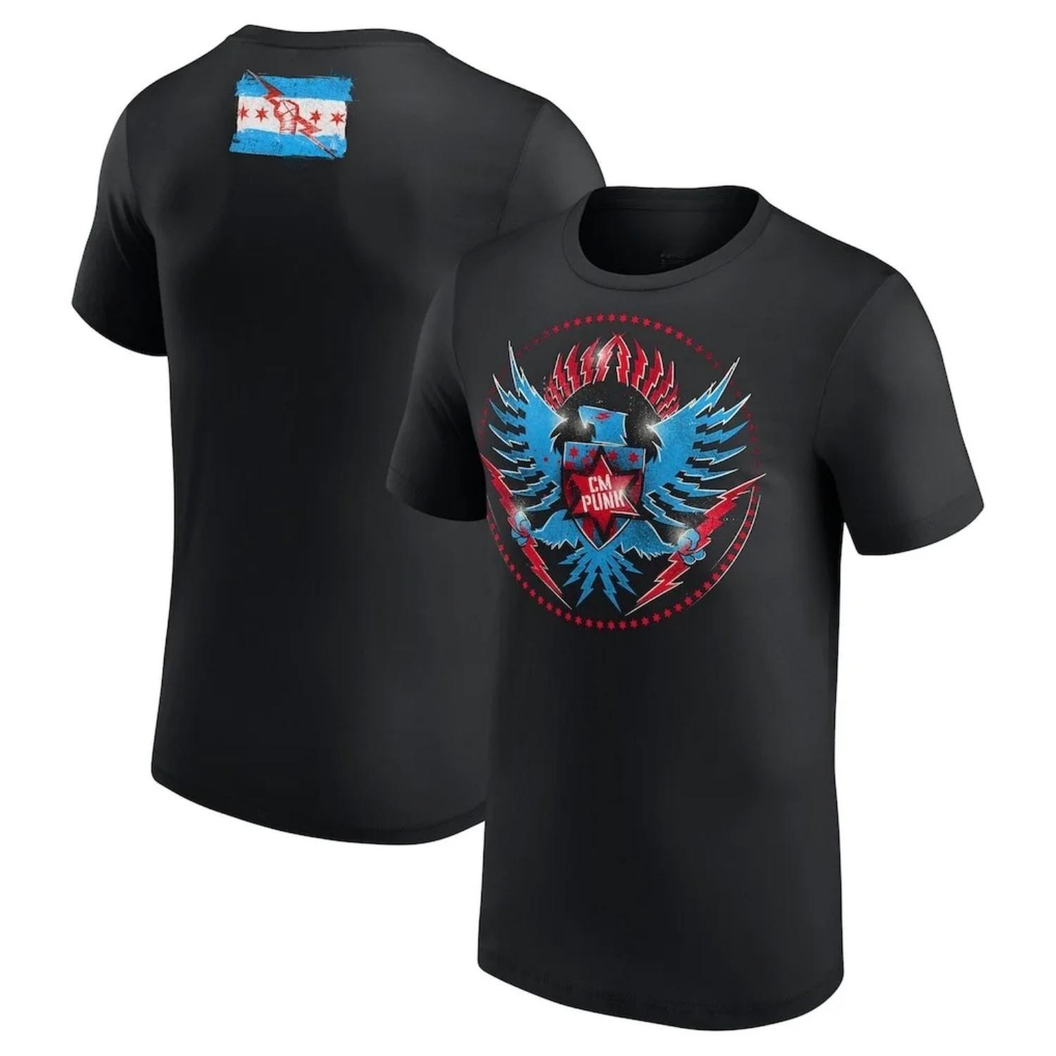 

2026 CM Punk Unisex Poker Graphics Cotton Men Shirt Parent-child Wrestling Shirt Fashion High Quality Y2k Hot Sale O-neck Tshirt S разноцветный