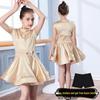 Mid-Sleeve Latin Dance Skirt for Girls – Competition & Performance-Grade Dancewear