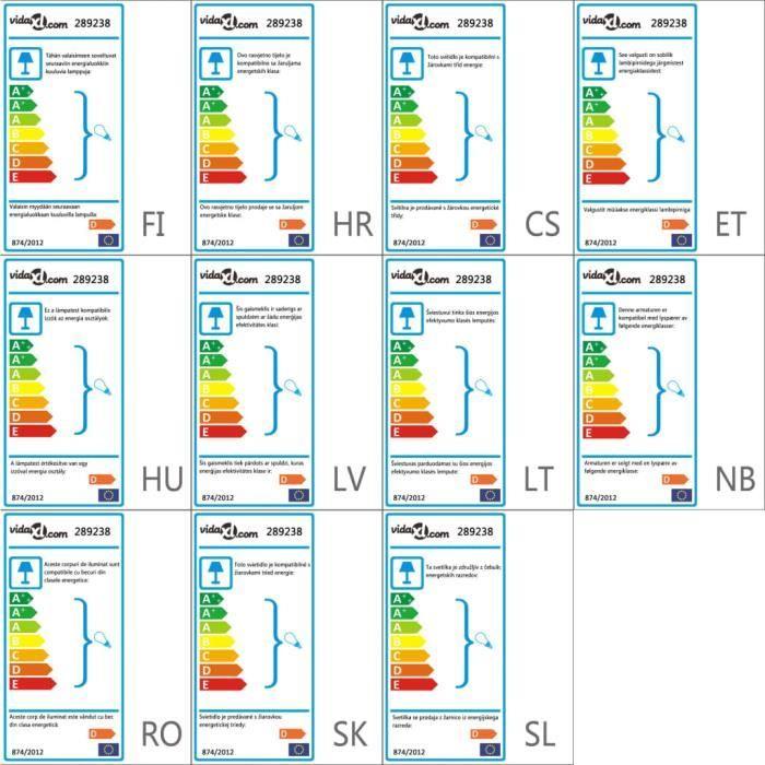 VidaXL Plafonnier avec abat-jour en verre 5 ampoules E14 Blanc Cône