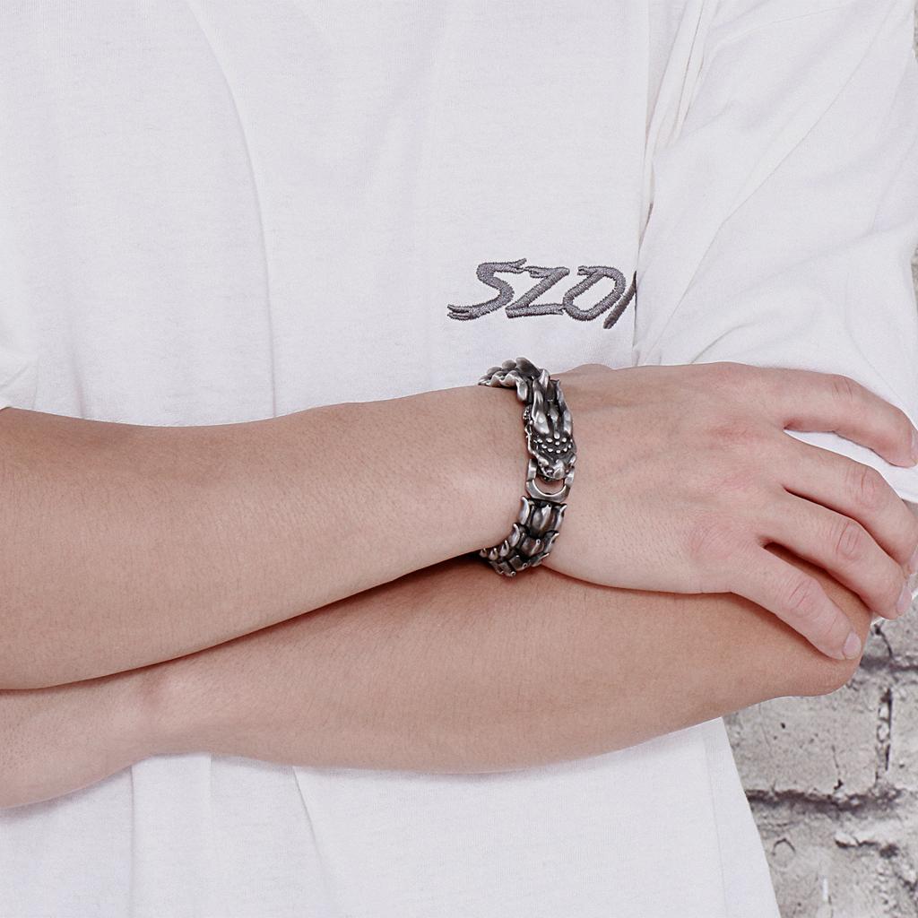 Kalen Vintage Chunky Dragon Bracelet High Quality Stainless Steel Punk Men's Bracelet Chain Jewelry Gifts 21CM Metal Accessories