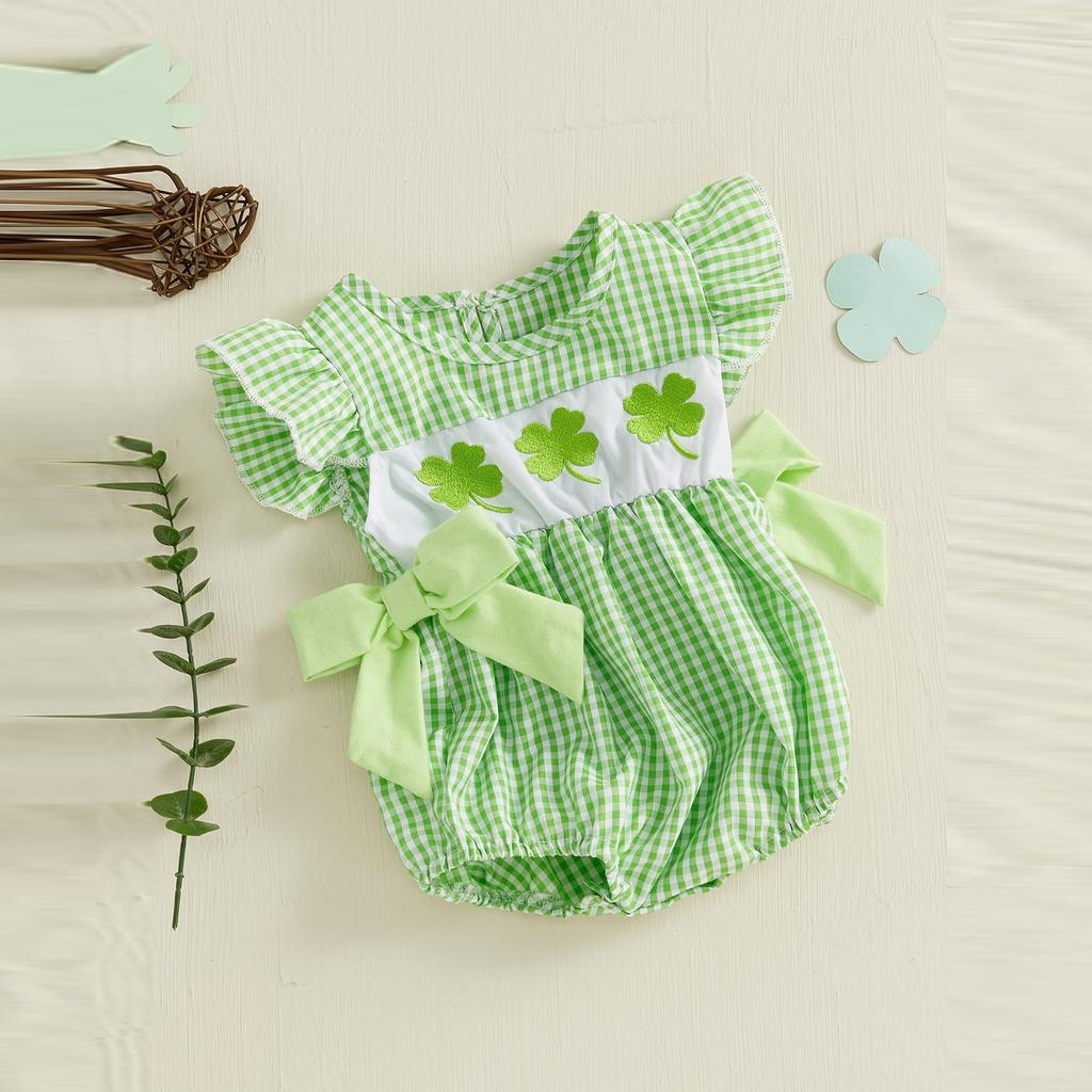 Baby Four-leaf Embroidered Jumpsuit