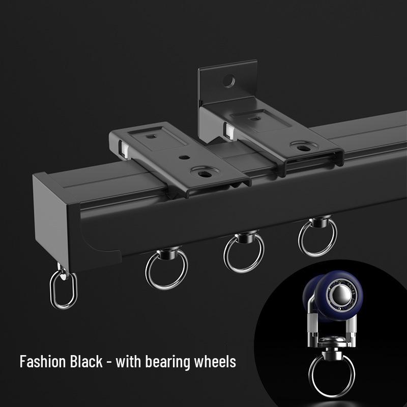 Jianmei 2.6mm Thick Silent Curtain Track with Bendable Heavy Duty Aluminum Alloy Rail and Guide Bearing Wheel.