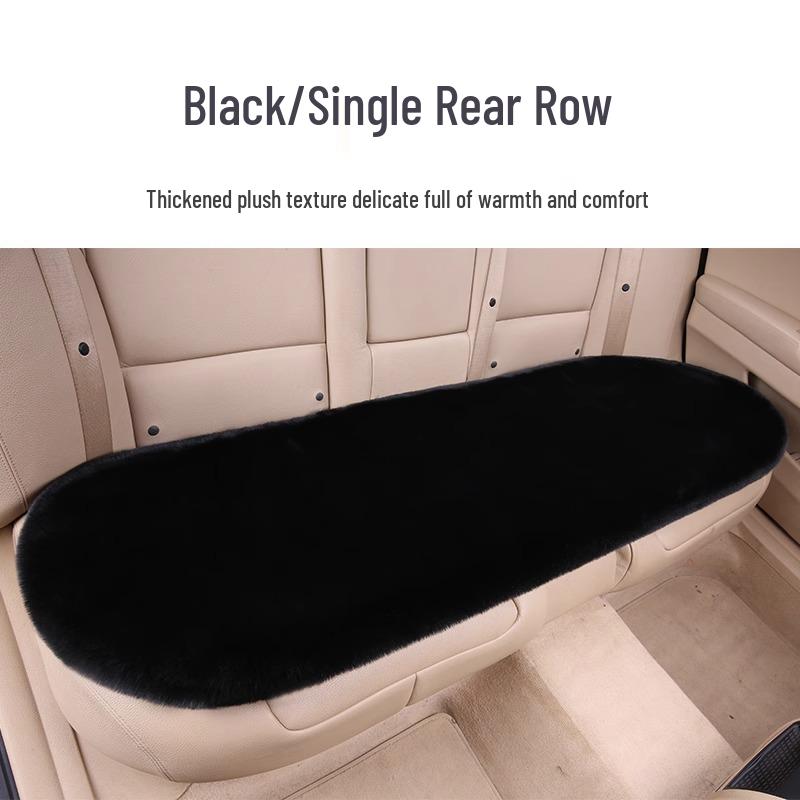Universal Plush Car Seat Cushion - Thick, Warm, Non-Slip Rabbit Hair for Autumn & Winter