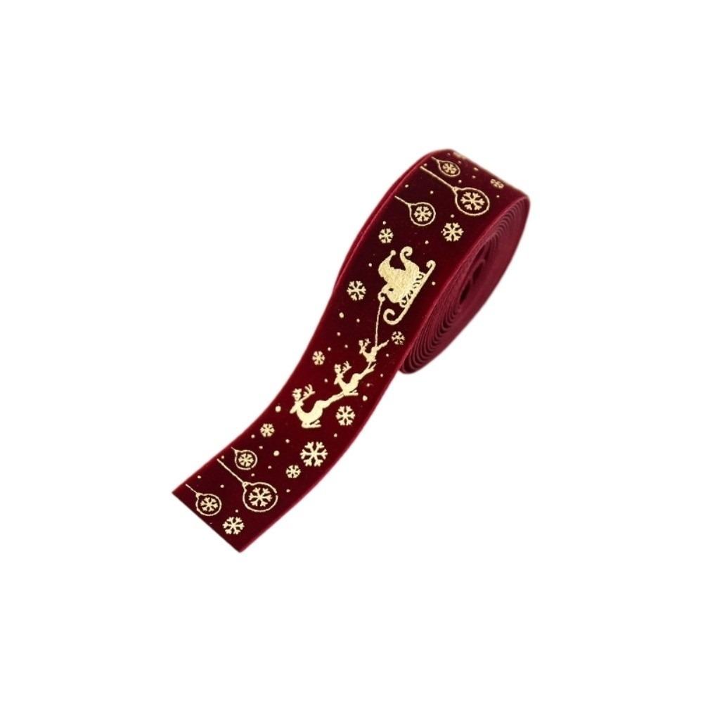 DIY Goldstempel Samtband Gewebte Kränze Grünes Rotes Band Weihnachtsbaumschmuck