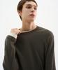 TRIP LE SENS Waffle And Layered Long Sleeve T-Shirt_Khaki