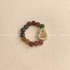 Chinese Dopamine~ Tourmaline Gourd Beaded Ring Temperament Index Finger Ring Metaphysical Ring Elasticity