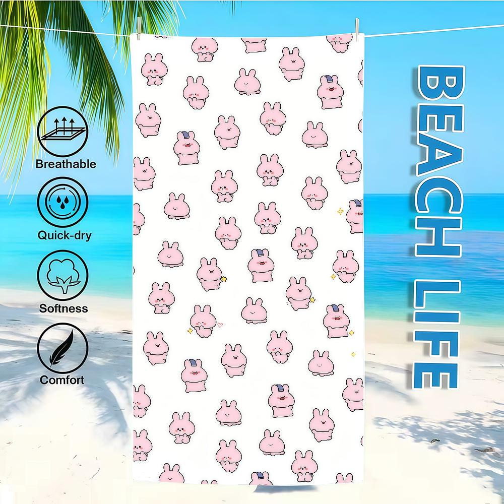 A-Asamimichaans Cartoon Schläfrig Niedlich Handtuch Textil Bademantel Strand Schnelltrocknend Leicht Tragbar Camping Schwimmbad Reise