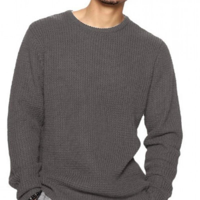 2026 Men Knitted Sweater Spring Autumn Men Casual Warm Pullover Men Solid Color Round Neck Sweaters Male Knitwear Clothes