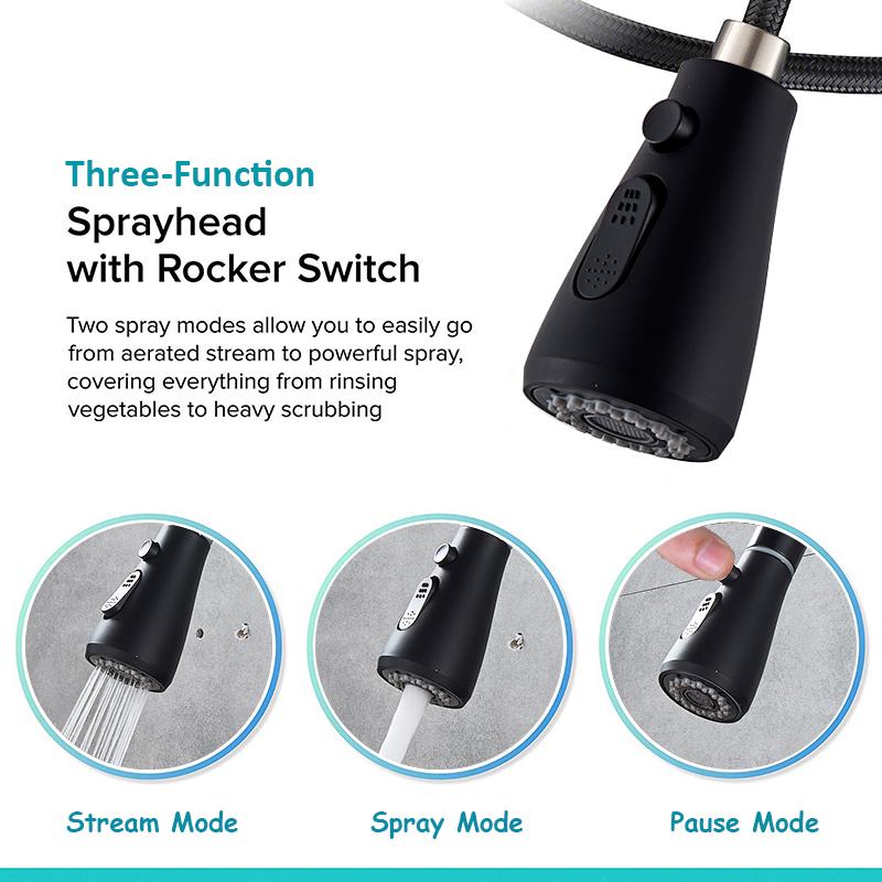 3-Wege-Wasserfilter, reines Trinkwasser, Küchenmischer, Spültischarmatur, 360°-Auslaufhahn, modern