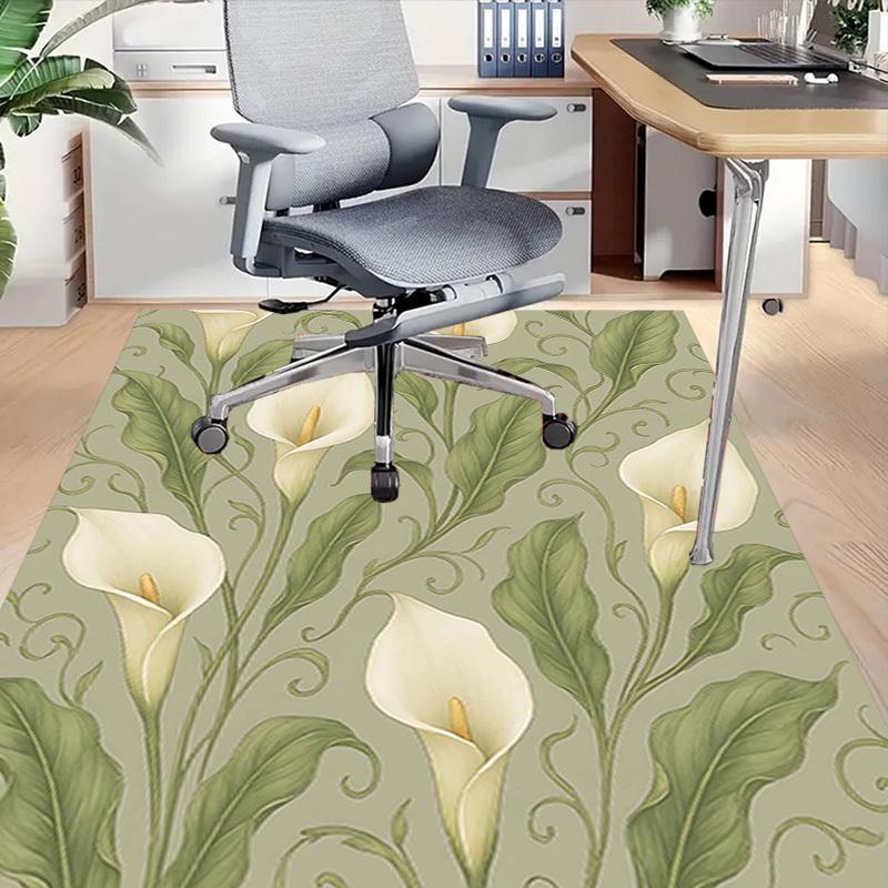 1PC Calla Lily Pattern Extra Large Non-Slip Floor carpet, Office, family, bedroom, Studio - Large Area Rug Indoor Rugs, Vibrant Colors-W212