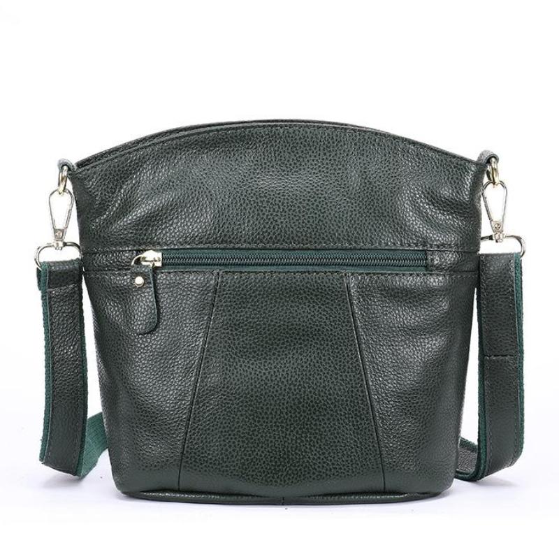 Johnature Fritid Dameveske Ekte skinn Vintage Ensfarge Myk ekte kuskinn Allsidige skulder- og crossbodyvesker