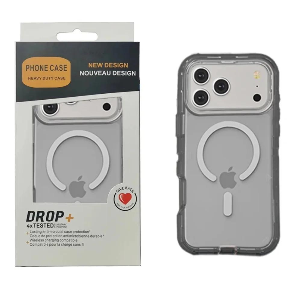 3IN1 Clear Symmetry+ Magsafe Ott Armor BOX Case For IPhone 17 Air 16 15 14 Plus 13 Pro Max Wireless Charging Transparent Cover