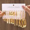 Hot-selling simple large circle metal irregular circle stud earrings set creative personality earrings set earrings