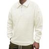 Men's Solid Color Textured Top Half Zip Pullover Casual Slim Fit Long Sleeve Top