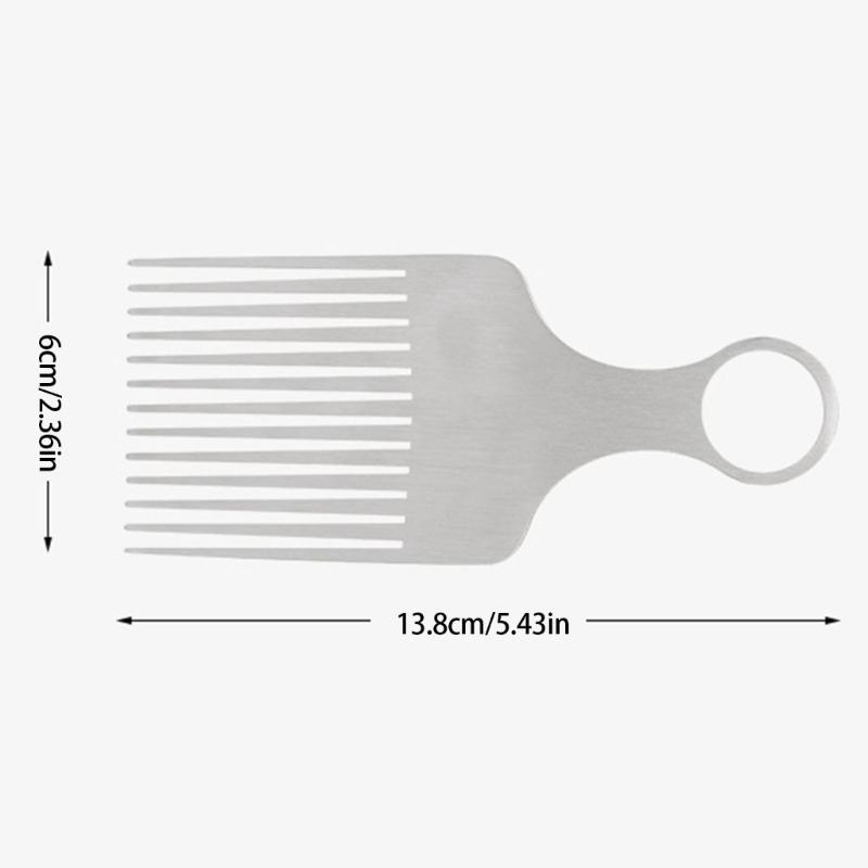 Travel Aluminum Comb with Embedded Finger Rings Hangable Wide Spaced Teeth Easy Detangling Men Grooming Essential