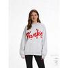 Womens Loose Fit Crewneck Sweatshirt Cotton Embroidered Casual Top Students