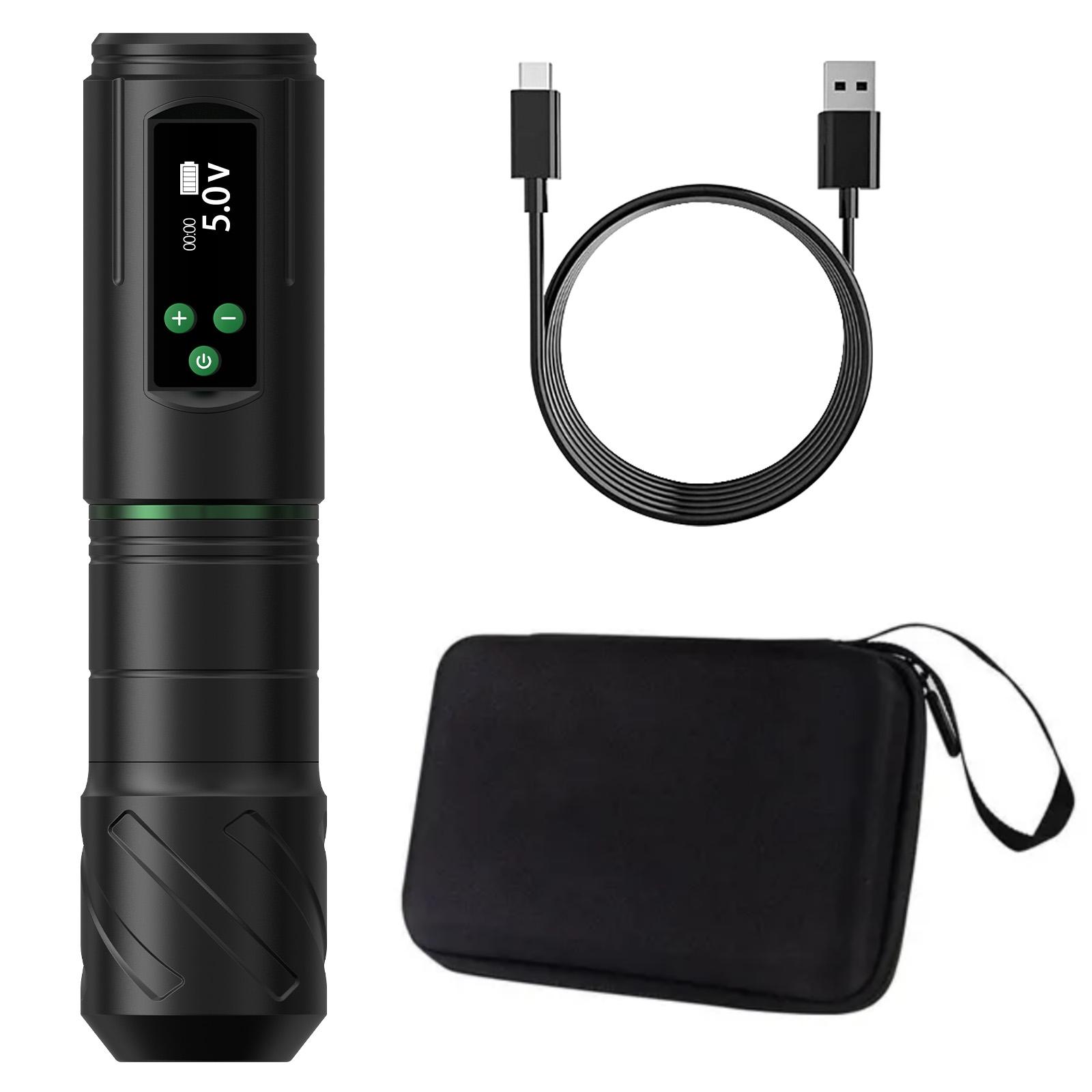 

2025 Беспроводная тату-ручка с аккумулятором 1600 мАч, японский мотор для начинающих PMU-татуировок чёрный