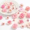 50/90Pcs Mini Random Artificial Silk Flower Heads For Home Room Decoration Fake Rose Peony DIY Wreath Mother's Day Wedding Decor