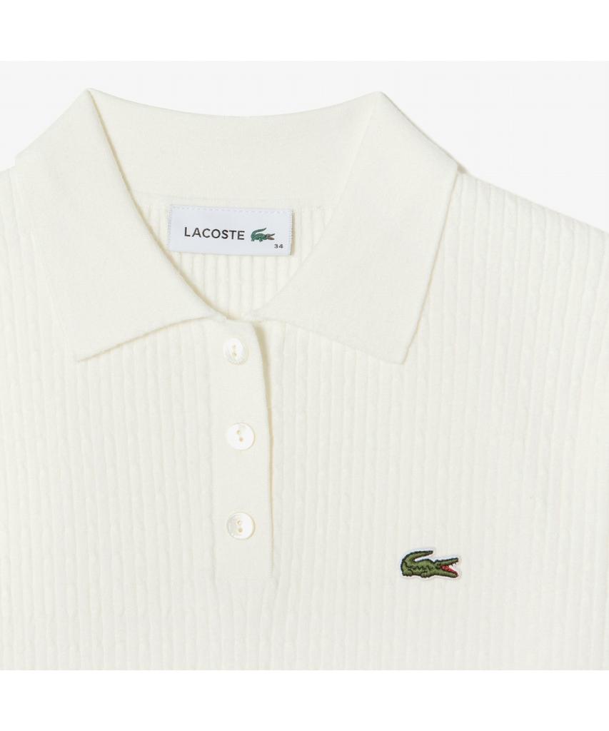 LACOSTE Women'S Cable Short Sleeve Polo Sweater Pf597E-55G 70V