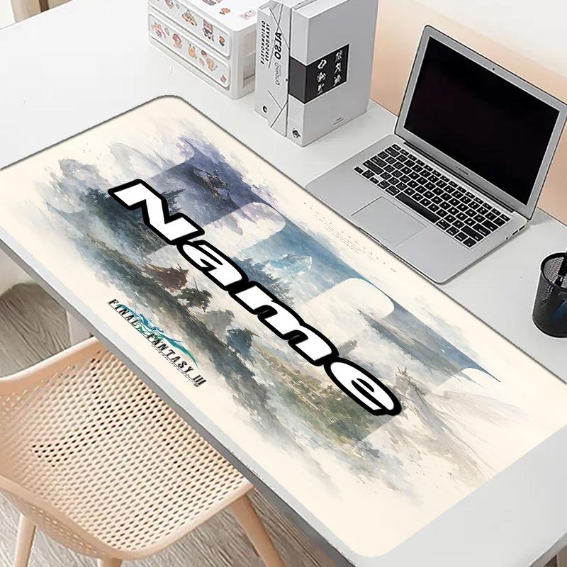 Custom Name Personalized Final Fantasy Pattern Mousepad, Laptop PC Desk Mat, Decorative Desk Mat for Home Keyboard Pad Gift