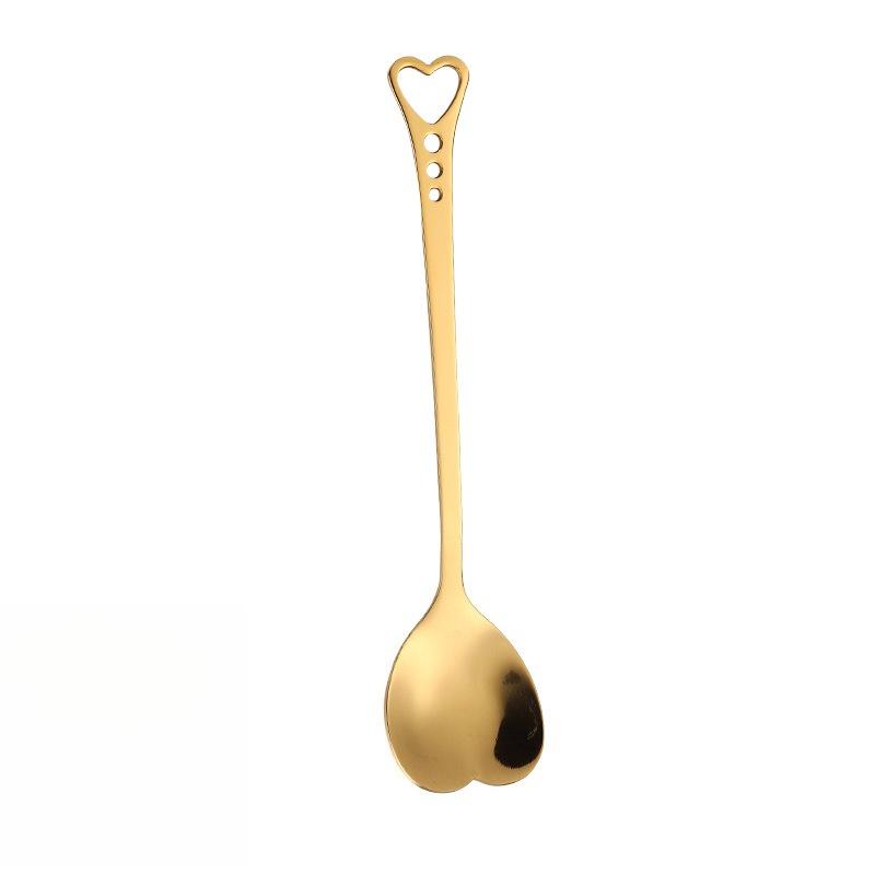 Heart-shaped Coffee Spoon Stainless Steel Teaspoons Mixing Spoon Dessert Snack Scoop Ice Cream Milk Tableware Kitchen Tool