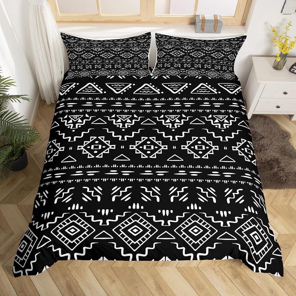 Tribal Duvet Cover Sets For Teens Queen King Lightweight Quilt Covers Western Geometric Bedding Sets Bedroom Decor No Comforter