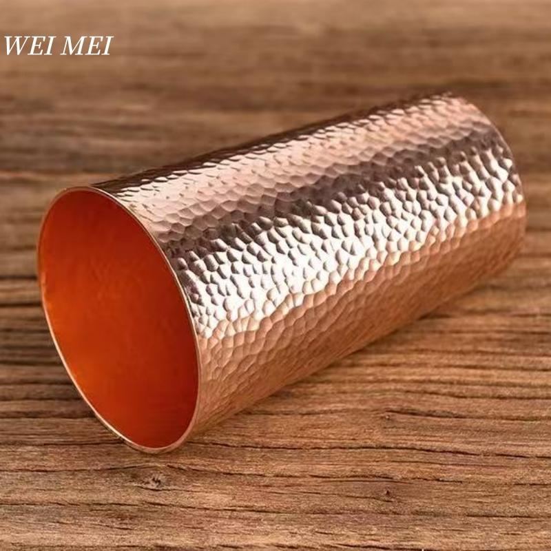 Handcrafted Vintage Pure Copper Coffee Cup,Outdoor Juice Breakfast Mug,Hammer Texture Home use 360ml Drinking Tea Cup Tableware