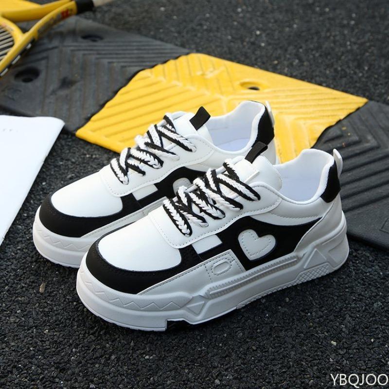 Fashion Women's Spring  Autumn New Color blocked Sports Leisure Shoes Simple Comfortable Versatile Thick soled Board Shoes