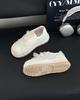 Leather mesh breathable little white shoes women's 2025 summer new lightweight thick-soled heightening Korean version of versatile casual sports shoes