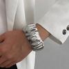 DIEZI 4 Style Fashion Heavy Metal Cuff Wide Bangles Punk Smooth Geometric Gold Silver Color Bangles Women Bracelet Men Jewelry