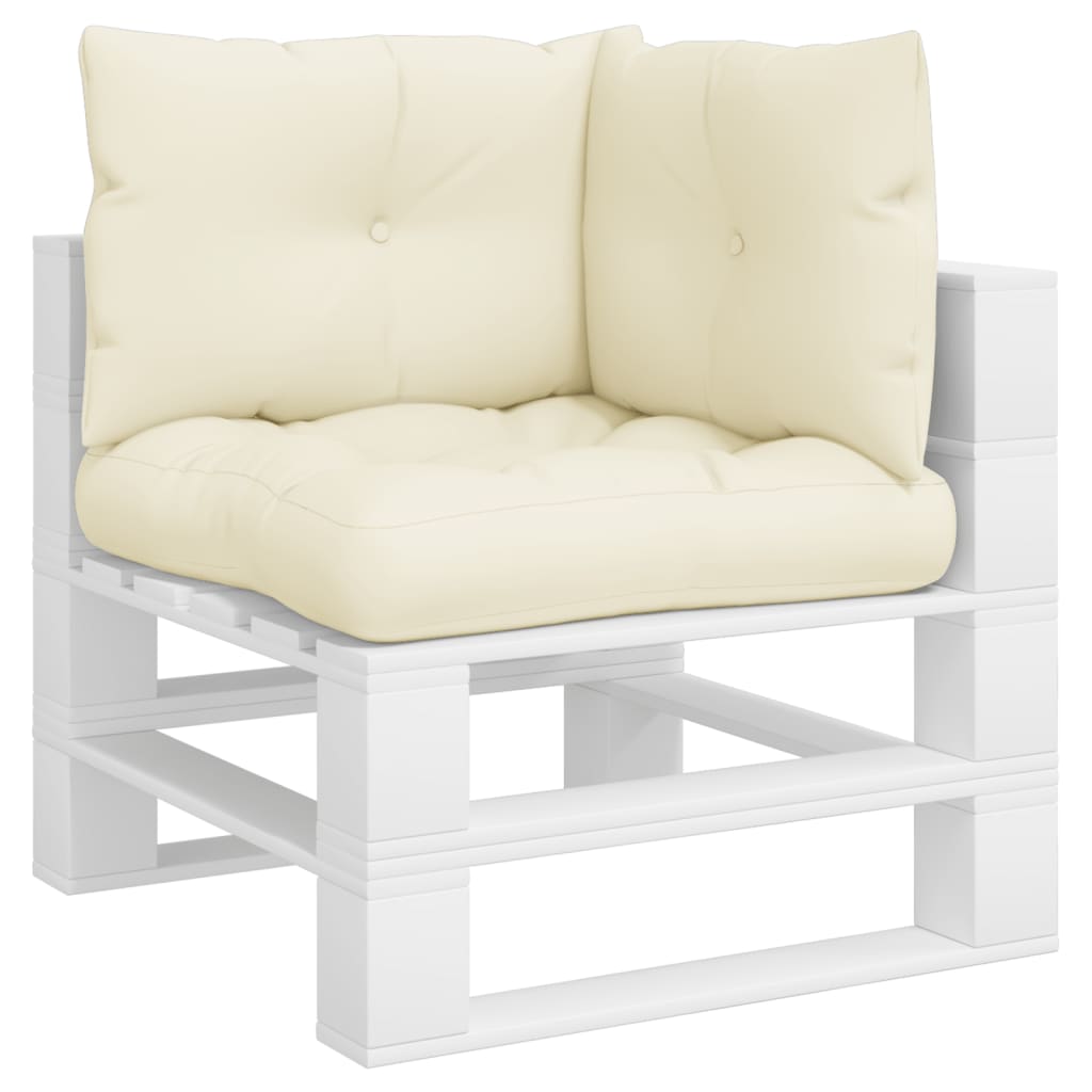 3 Piece Pallet Cushion Set Cream Fabric