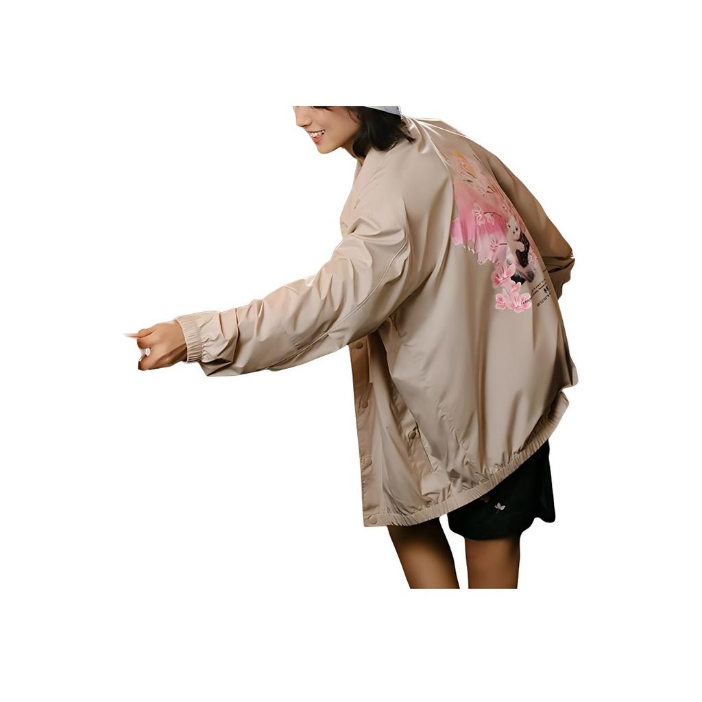 Li-Ning Sakura Series SS22 Botanical Floral Loose Casual Jacket Unisex Jacket Cashmere-Gray AFDS943-4