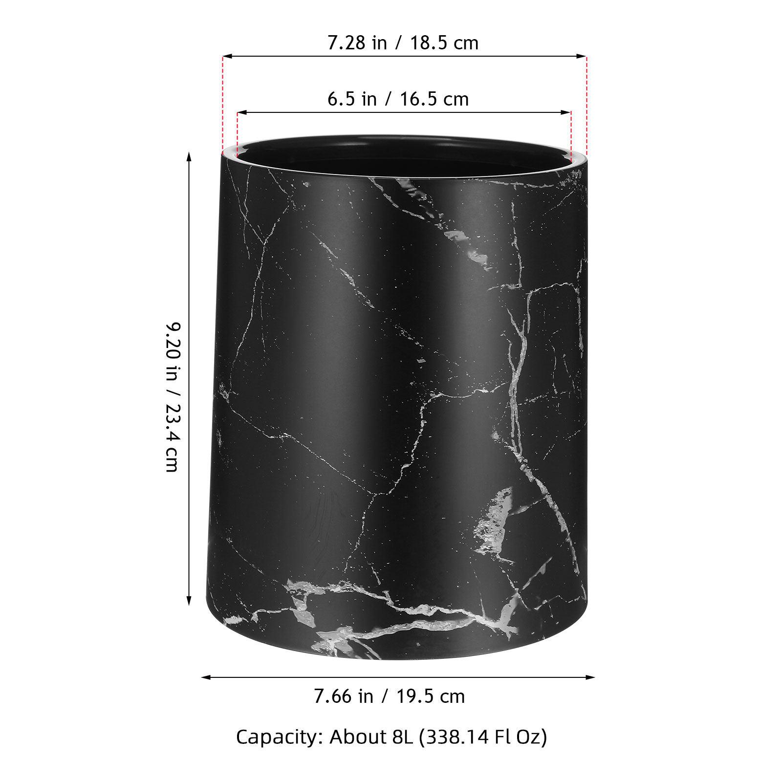Double Layer Marbling Garbage Bin Plastic Trash Can Large Opening Waste Container Room Trash Basket for Living Room Bedroom