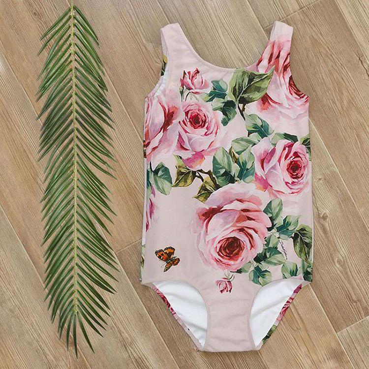 Infant Girls' Long-Sleeve Sun Protection Swimsuit (Ages 0-8)