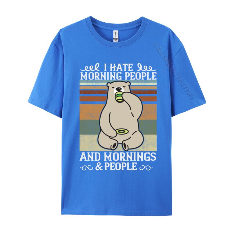 Odio i mattinieri e le mattine e le persone Caffè Orso T-shirt Casual Divertenti Casual Unisex T-shirt Regalo T-shirt