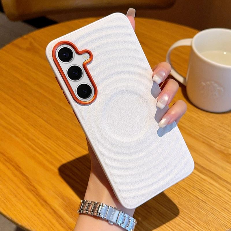 

For Samsung Galaxy S24 S24 Plus S24 Ultra Solid Color Corrugated Magnetic Dropproof and Fingerprint Resistant Phone Case For Galaxy 24 Plus