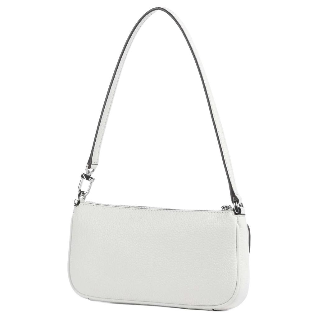 Michael Kors MK Zoe Gold Hardware Zipper Closure Pebble Leather Shoulder Bag Women Shoulder Bag Pure-White 32S5SZCU1L-OPTICWHITE