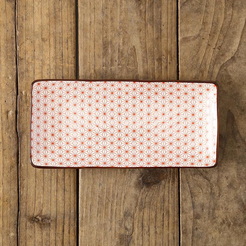 Dairyan Japanese Style Underglaze Ceramic Rectangular Serving Plates Set of 2