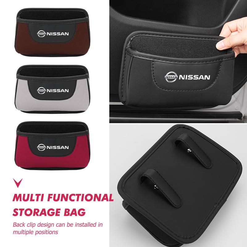 Paste Arbitrarily Car Door Storage Bag Seat Back Side Door Box For Nissan Juke Sentra Pathfinder Skyline Silvia GTR Nismo