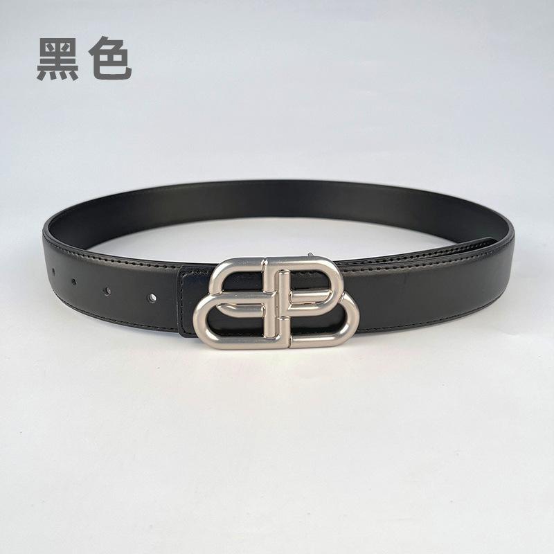 

Кожаный женский ремень из коровьей кожи, простой, подходящий к повседневным брюкам и джинсам, декоративный женский ремень шириной 3,3 см 105cm чёрный