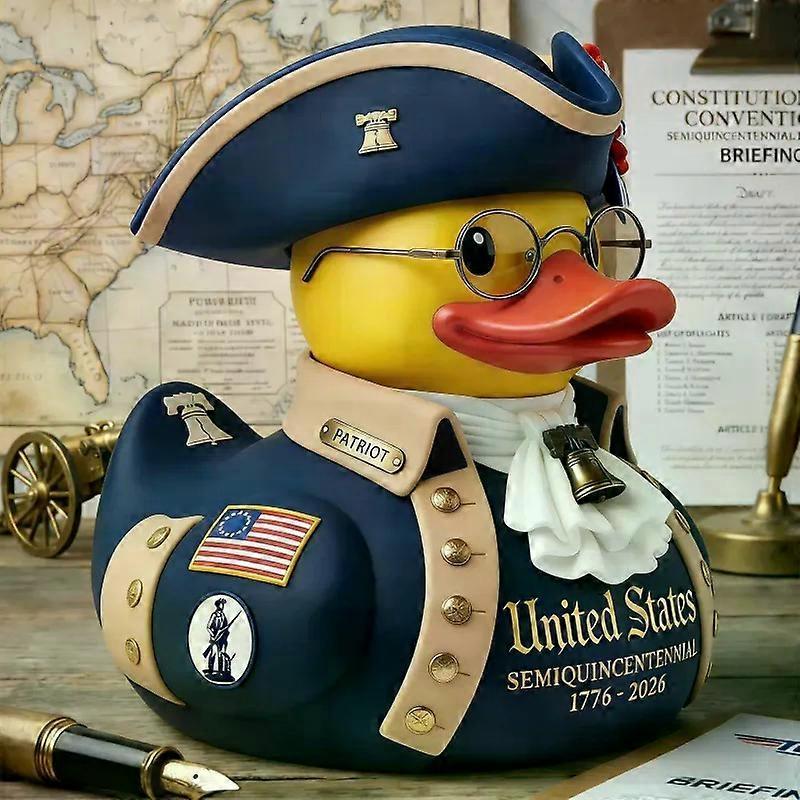 American Independence 250th Anniversary Duck, Patriotic Military Duck Figurine, Resin Veteran Duck for Jeeps Ducking