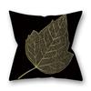 Gold Feather Black Plant Cushion Cover For Home Living Room Sofa Bedroom Decoration Square Pillow Case
