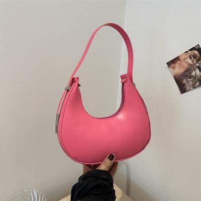Nischentasche mit einfarbigem Design für Damen 2024, neue trendige, schlichte, personalisierte Halbmondtasche für die Achsel, personalisierte, tragbare Umhängetasche