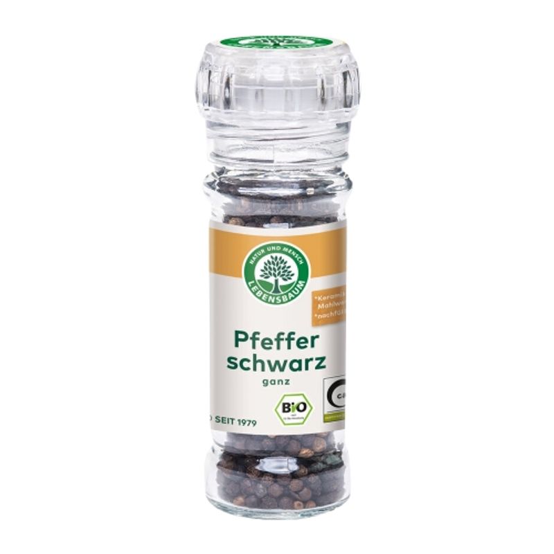 Lebensbaum Black Peppercorns 45g (Grinder Container)