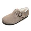 Winter Women Shoes Slip On Plush Warm Women's Flats Retro Genuine Leather Shoes Women Large Size 35-43  Mujer WSH5183