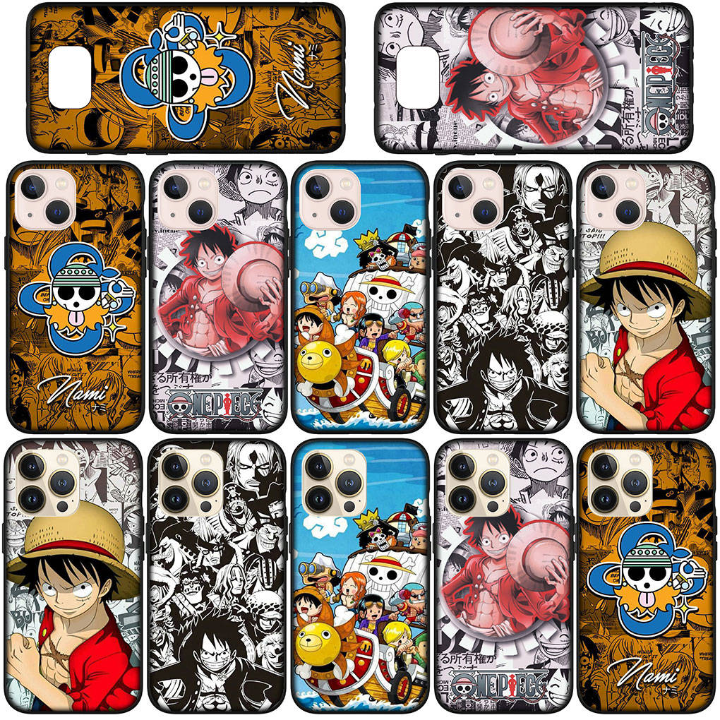 For Samsung Galaxy S24 S23 iPhone 16 15 14 Xiaomi Redmi Note 13 12 11 10Plus 9 Pro Max X XR Phone Case Lovely Nami One Piece Luffy OPPO Huawei Cover